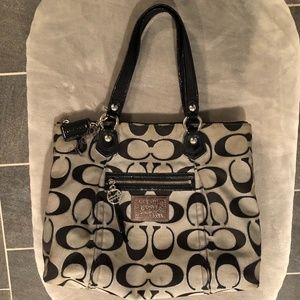 Coach Black/Silver Poppy Handbag